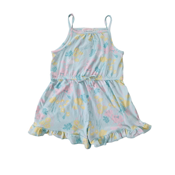 NWOT Young ❤️ Hearts Toddler Girl Tropical Romper 5 - Picture 2 of 4